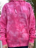 Unisex Tie-Dye Pullover Hooded Sweatshirt- Pink, Blue