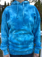 Unisex Tie-Dye Pullover Hooded Sweatshirt- Pink, Blue